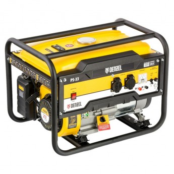 Бензиновый генератор PS 33, 3,3 кВт, 230 В, 15 л, ручной стартер Denzel 17443