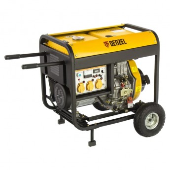Дизельный генератор DD6300Е, 5 кВт, 220 В, 15 л, электростартер Denzel 17667