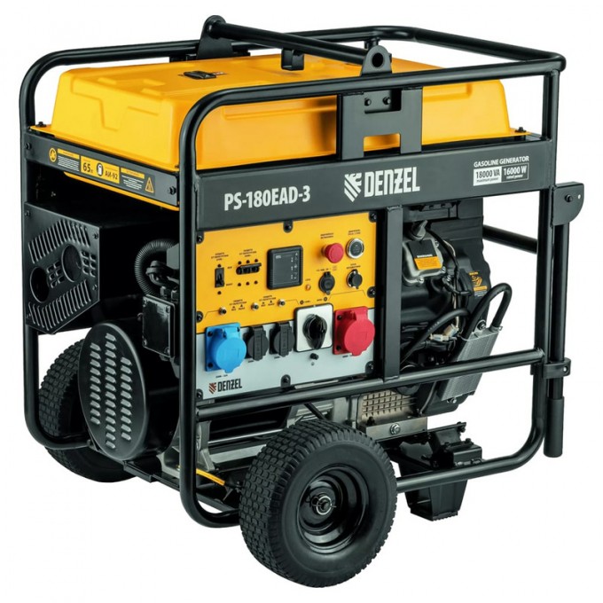 Бензиновый генератор PS-180EAD-3, 18 кВт,230/400 В, 65л, разъём ATS,перекл.режима, электростартер Denzel 17679