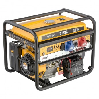 Бензиновый генератор PS 90 ED-3, 9 кВт, переключение режима 230 В/400 В, 25 л, электростартер Denzel 17681