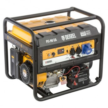 Бензиновый генератор PS 90 EA, 9 кВт, 230В, 25 л, коннектор автоматики, электростартер Denzel 17684